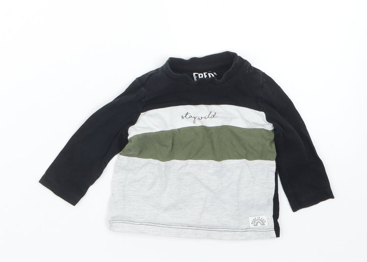 F&F Boys Black Basic T-Shirt Size 0-3 Months