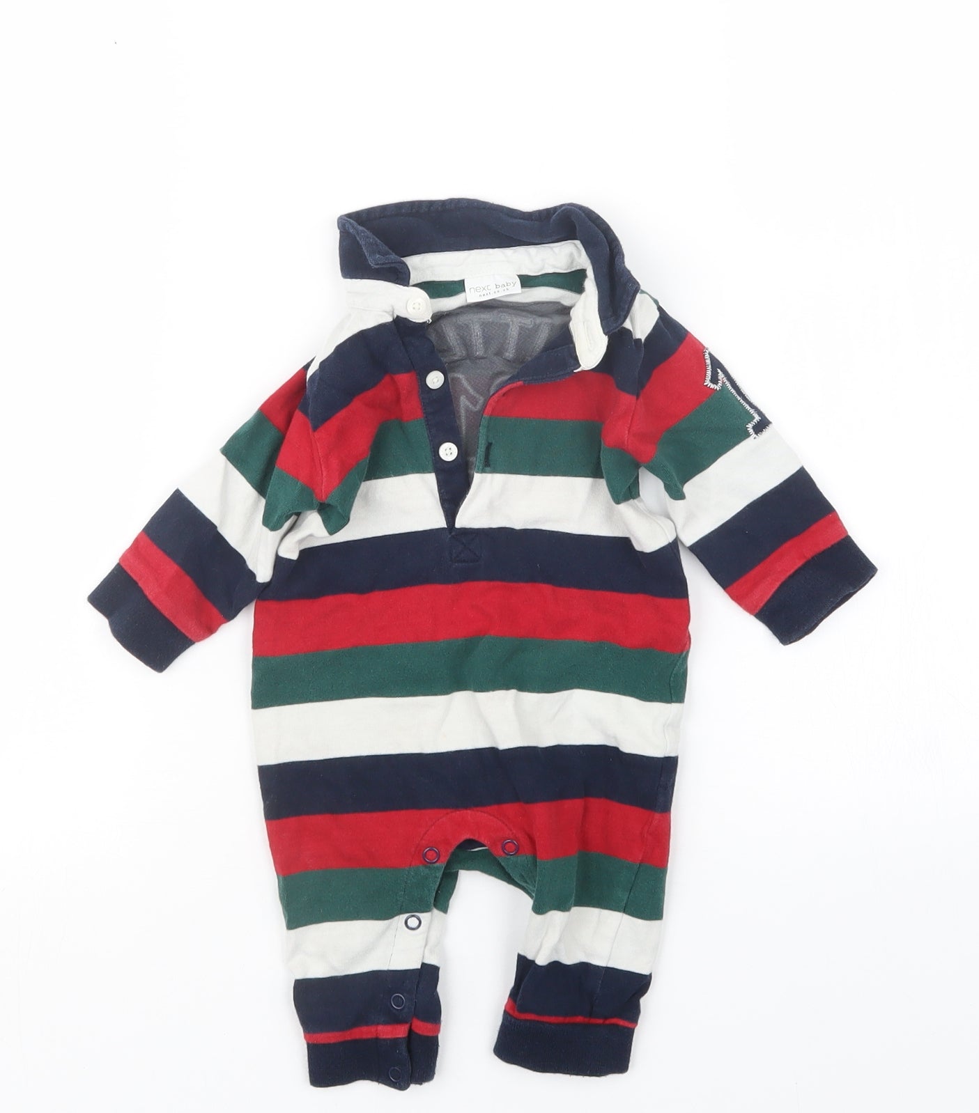 NEXT Boys Blue Striped  Coverall Outfit/Set Size 3-6 Months