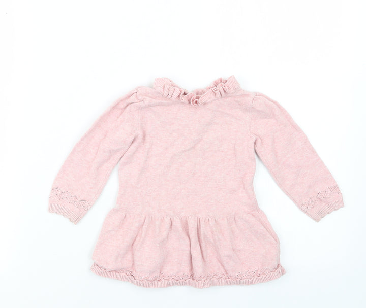 TU Girls Pink Knit Pullover Jumper Size 6-9 Months