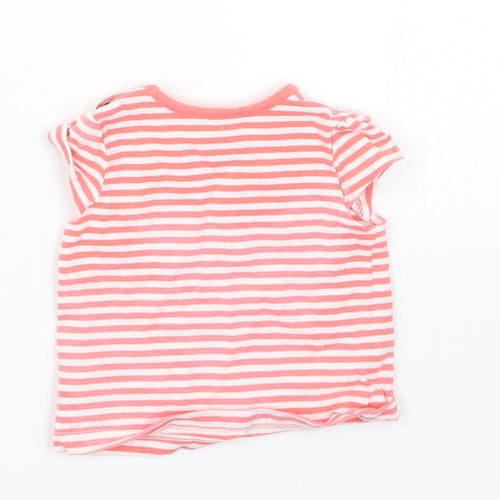 Mothercare Girls Red Striped  Basic T-Shirt Size Newborn