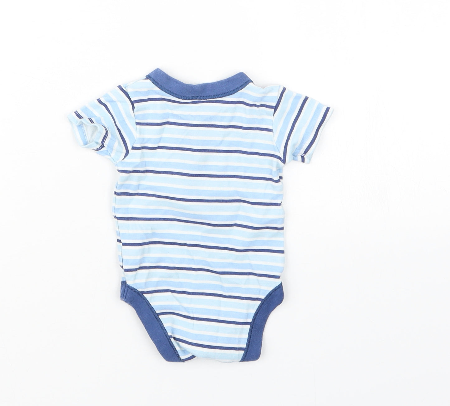George Boys Blue Striped  Babygrow One-Piece Size 3-6 Months