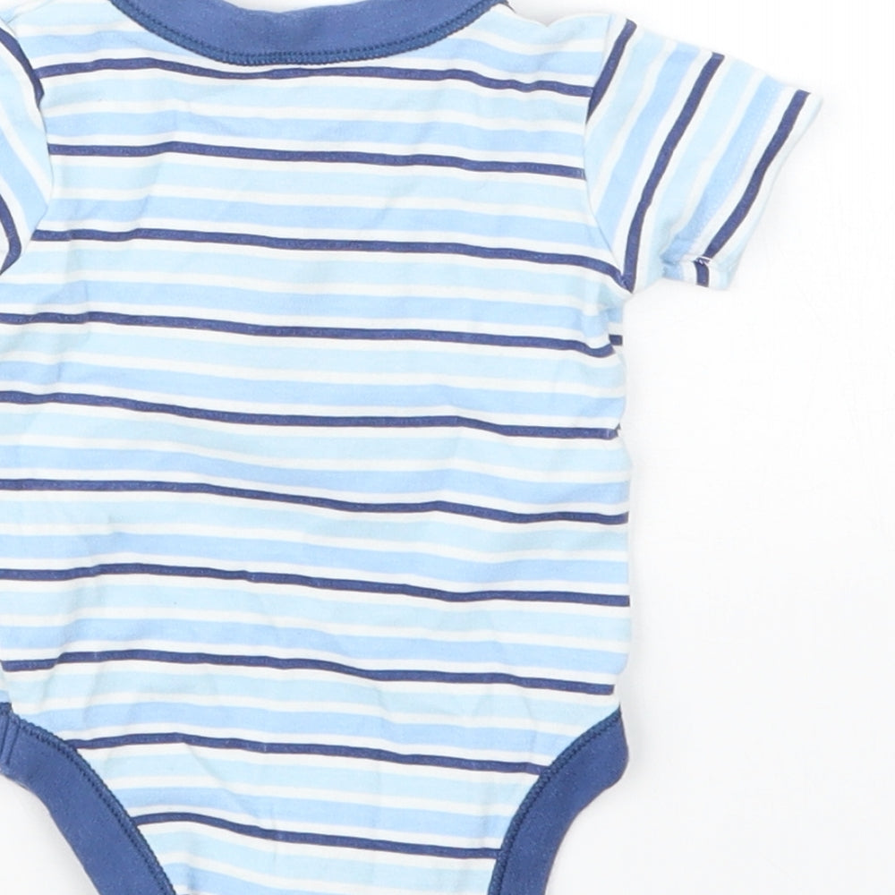 George Boys Blue Striped  Babygrow One-Piece Size 3-6 Months