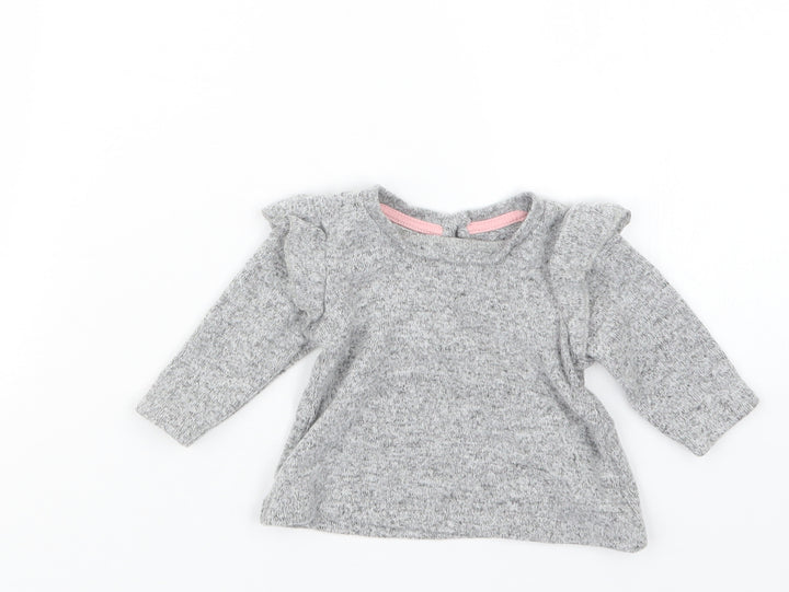 Matalan Girls Grey   Pullover Jumper Size 0-3 Months