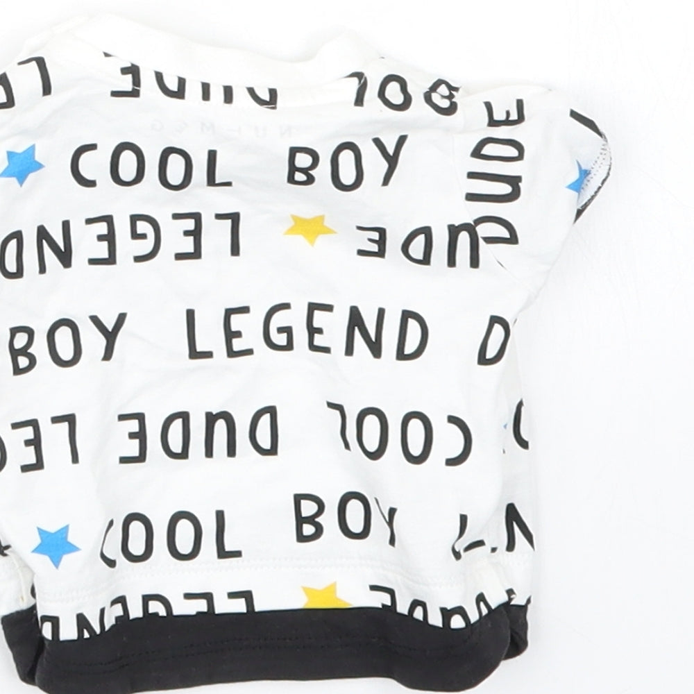 Nutmeg Boys White Geometric  Basic T-Shirt Size Newborn