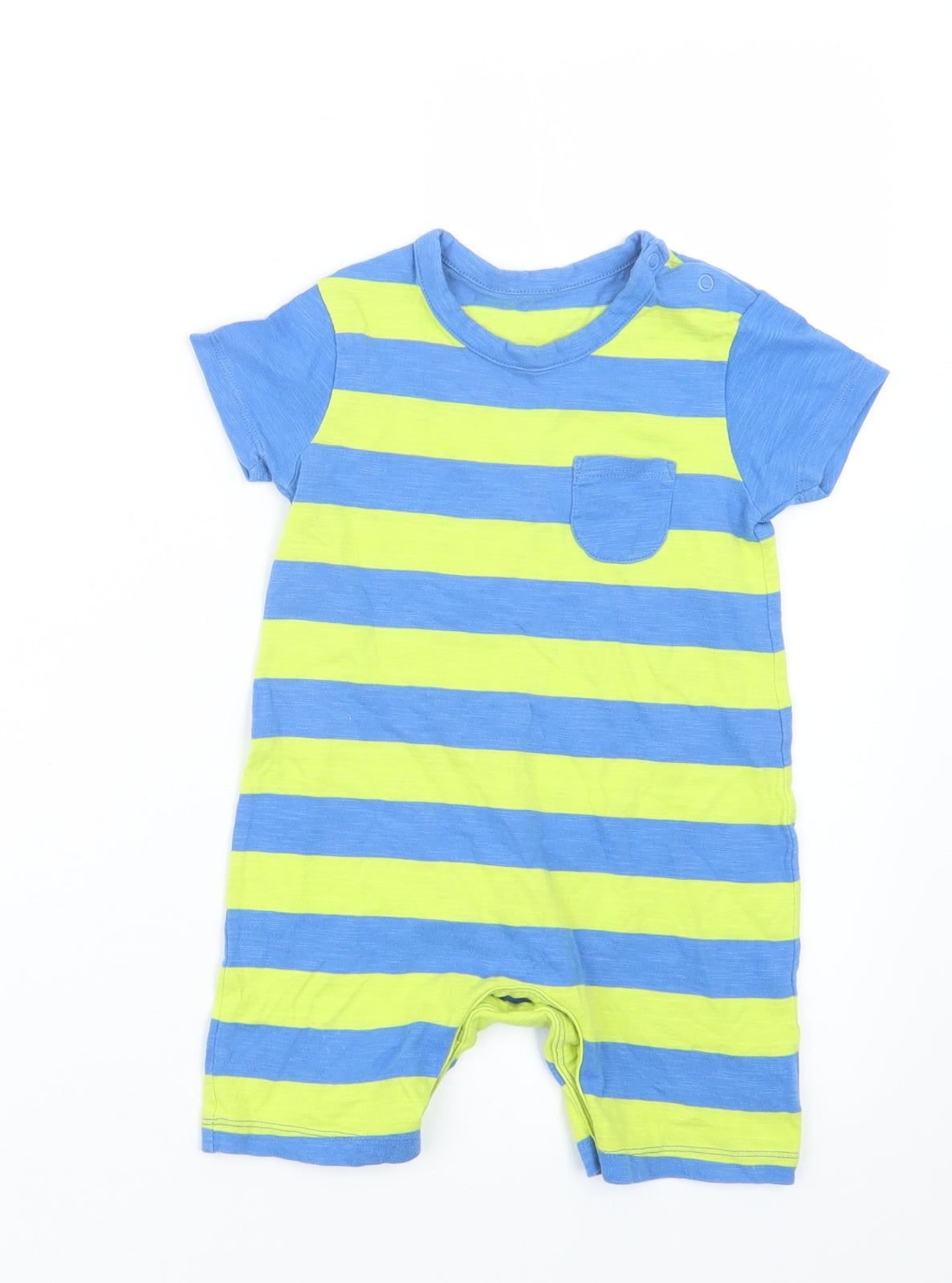 Mothercare Boys Blue Striped  Coverall Outfit/Set Size 9-12 Months