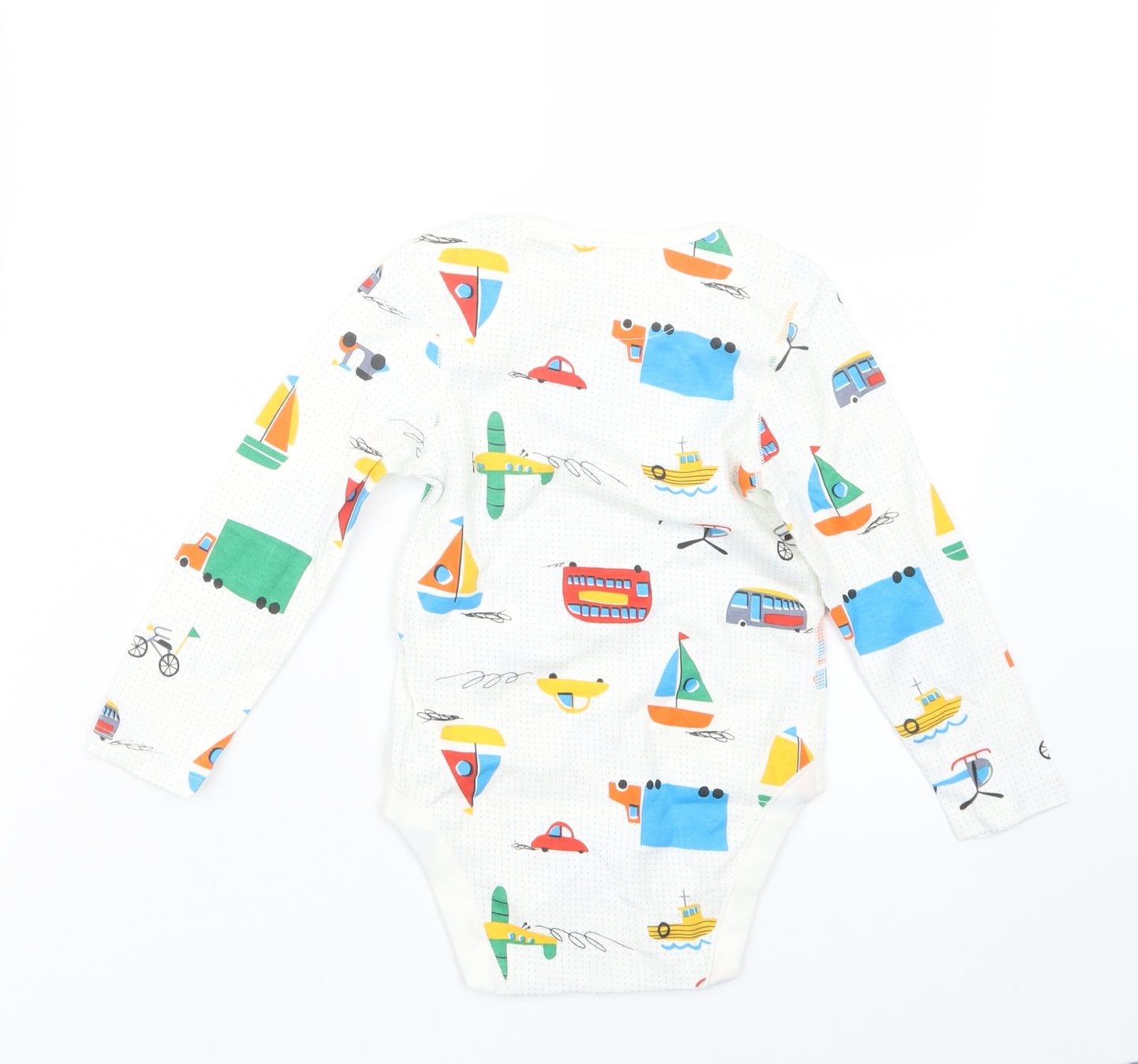 Marks and Spencer Boys White Geometric  Basic T-Shirt Size 2-3 Years