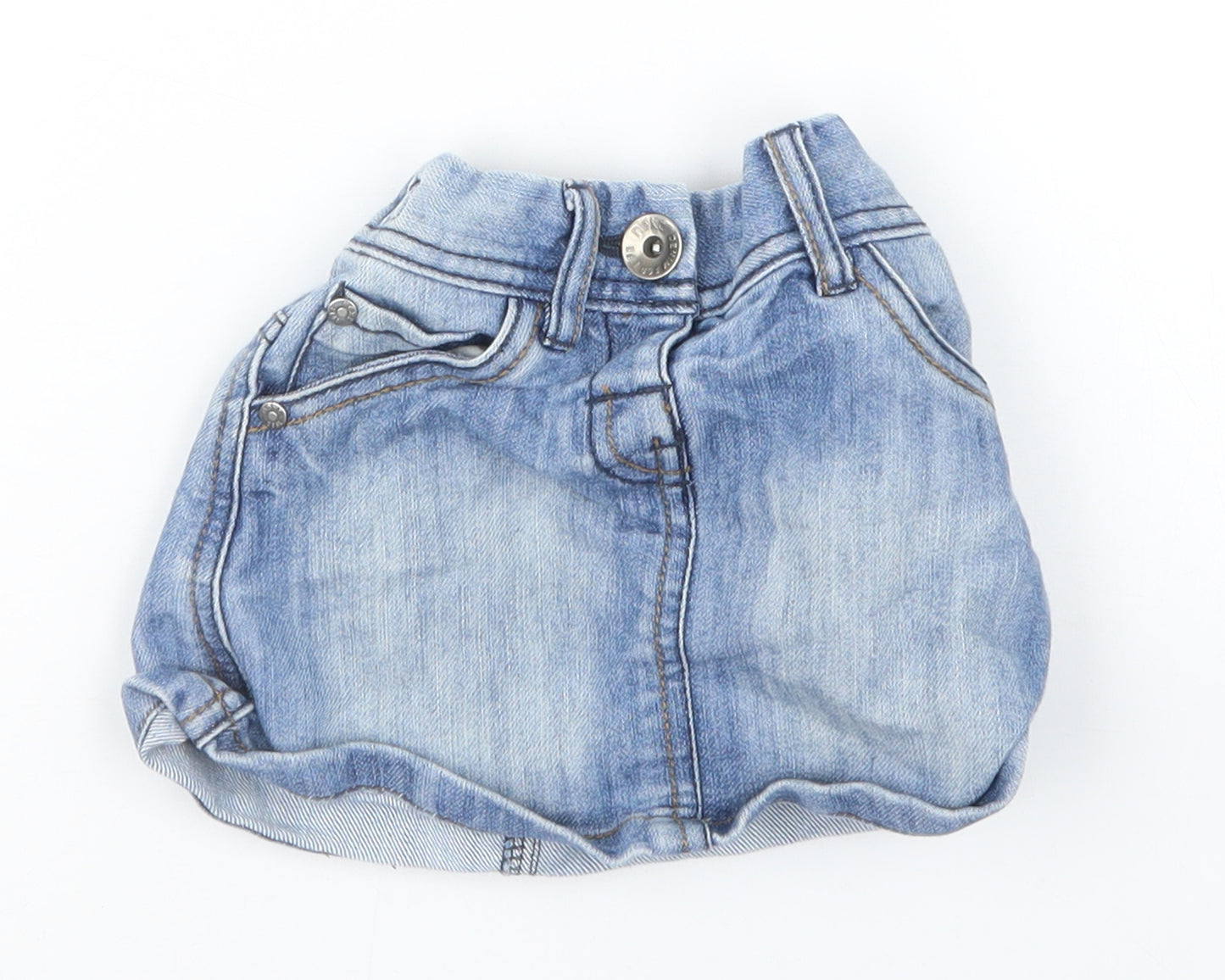 NEXT Girls Blue  Denim Cargo Skirt Size 12-18 Months