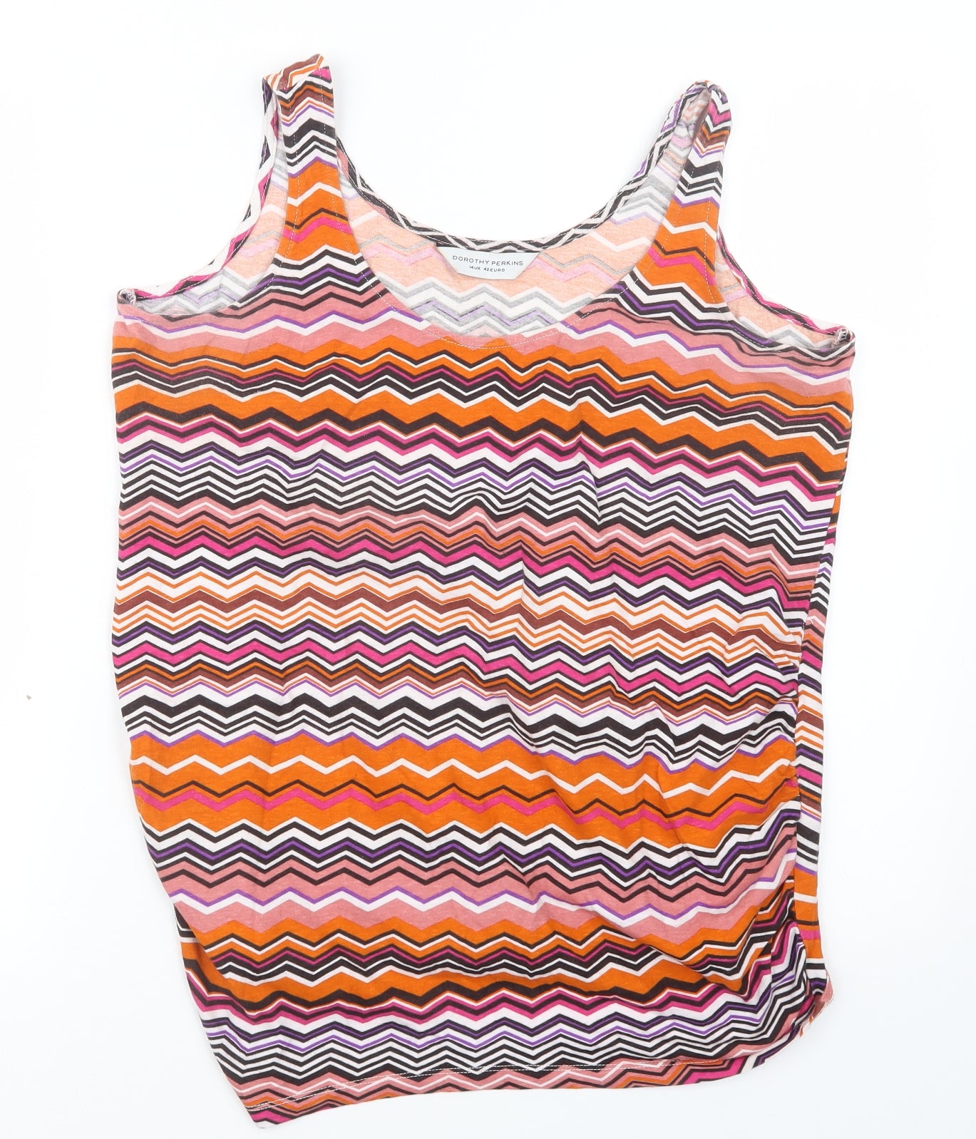 Dorothy Perkins Womens Orange Geometric  Basic Tank Size 14