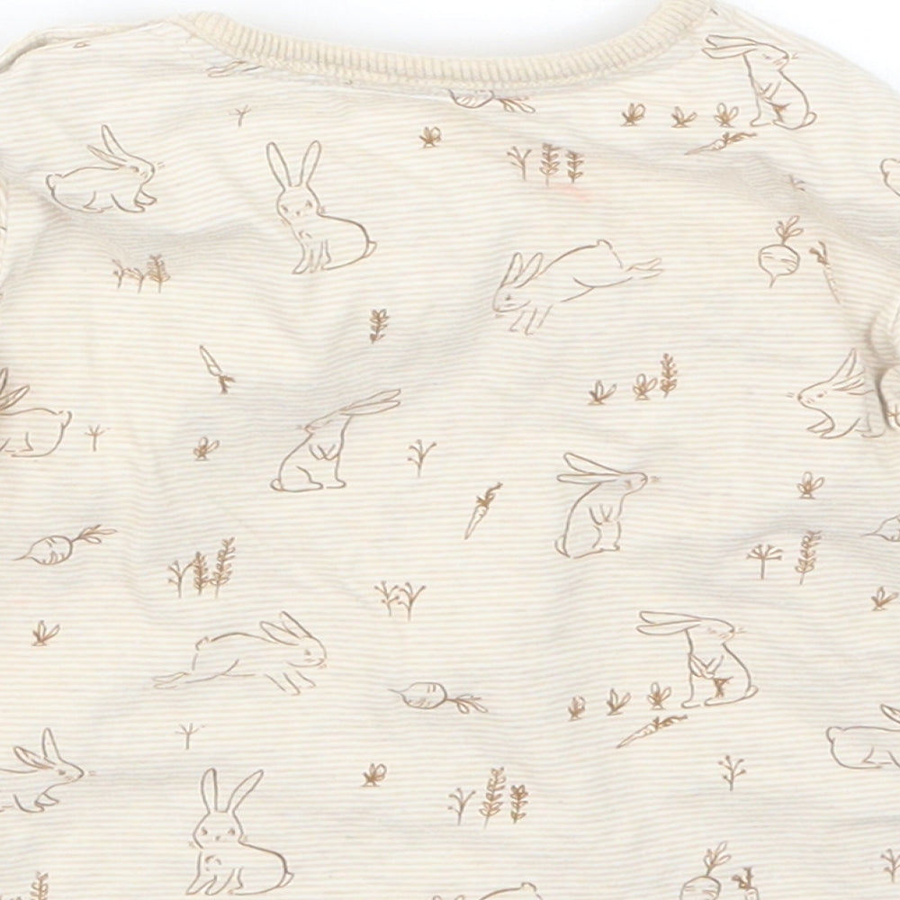 George Girls Beige Geometric  Basic T-Shirt Size 6-9 Months