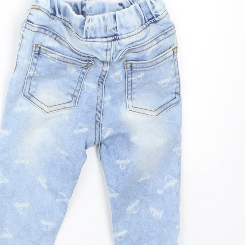 So Cute  Blue  Denim Cargo Jeans Size 6-9 Months
