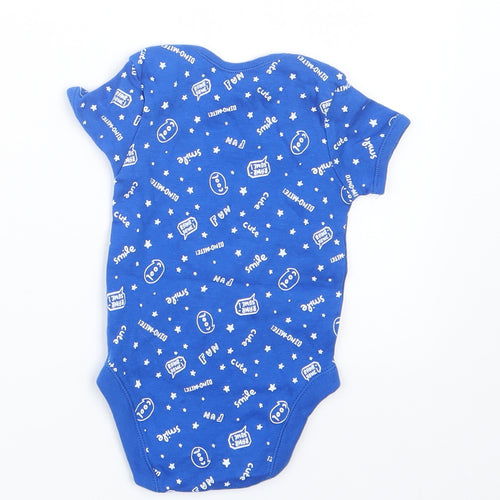 George Boys Blue Geometric  Babygrow One-Piece Size 9-12 Months
