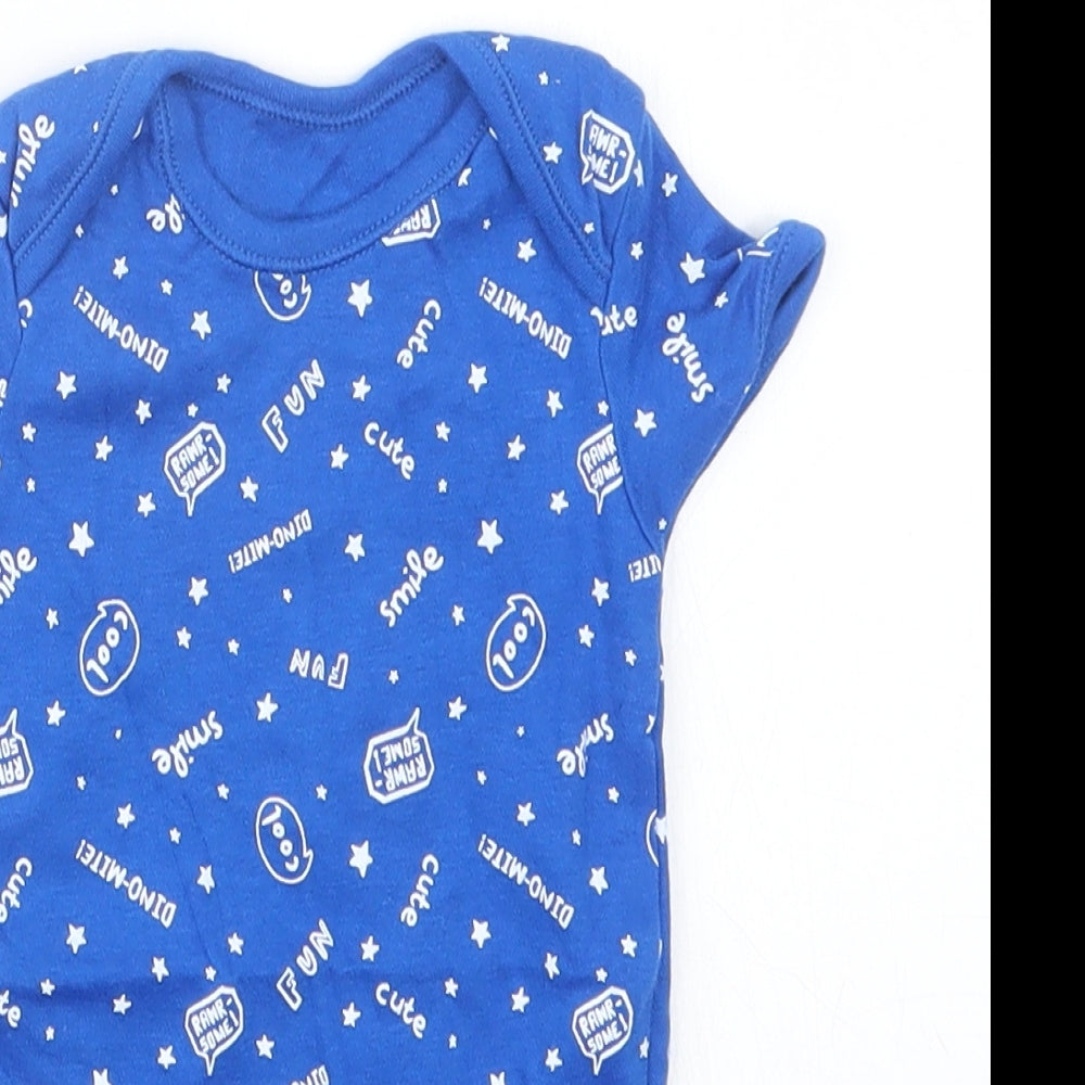 George Boys Blue Geometric  Babygrow One-Piece Size 9-12 Months