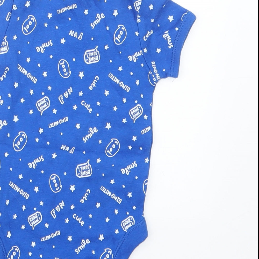 George Boys Blue Geometric  Babygrow One-Piece Size 9-12 Months