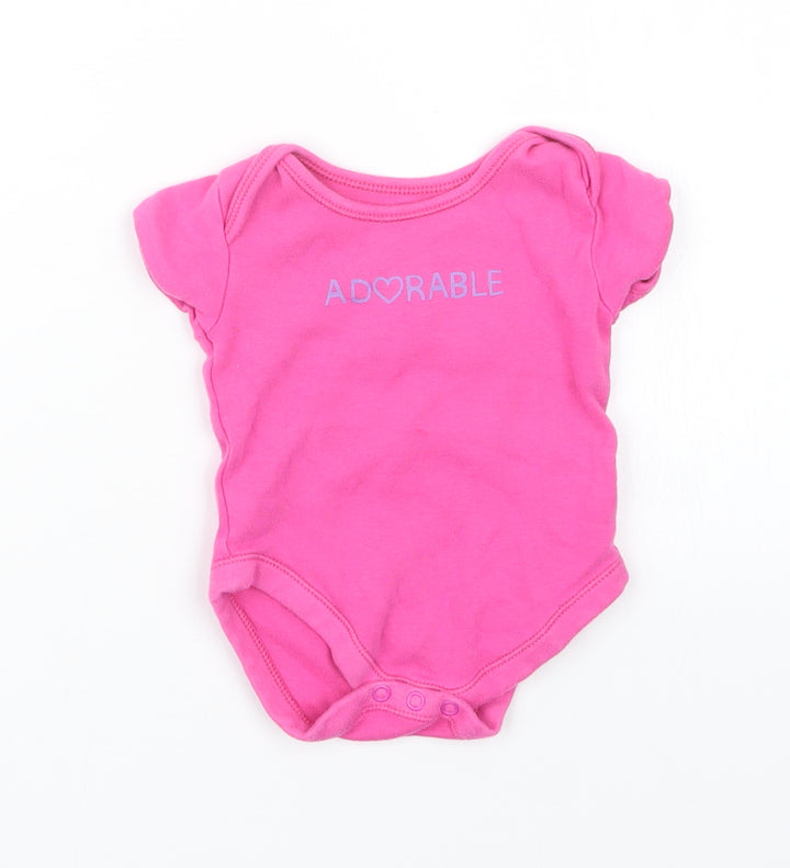 George Girls Pink Babygrow One-Piece Size 3-6 Months