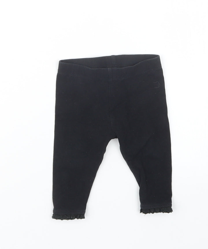 NEXT Girls Black   Capri Trousers Size 3-6 Months