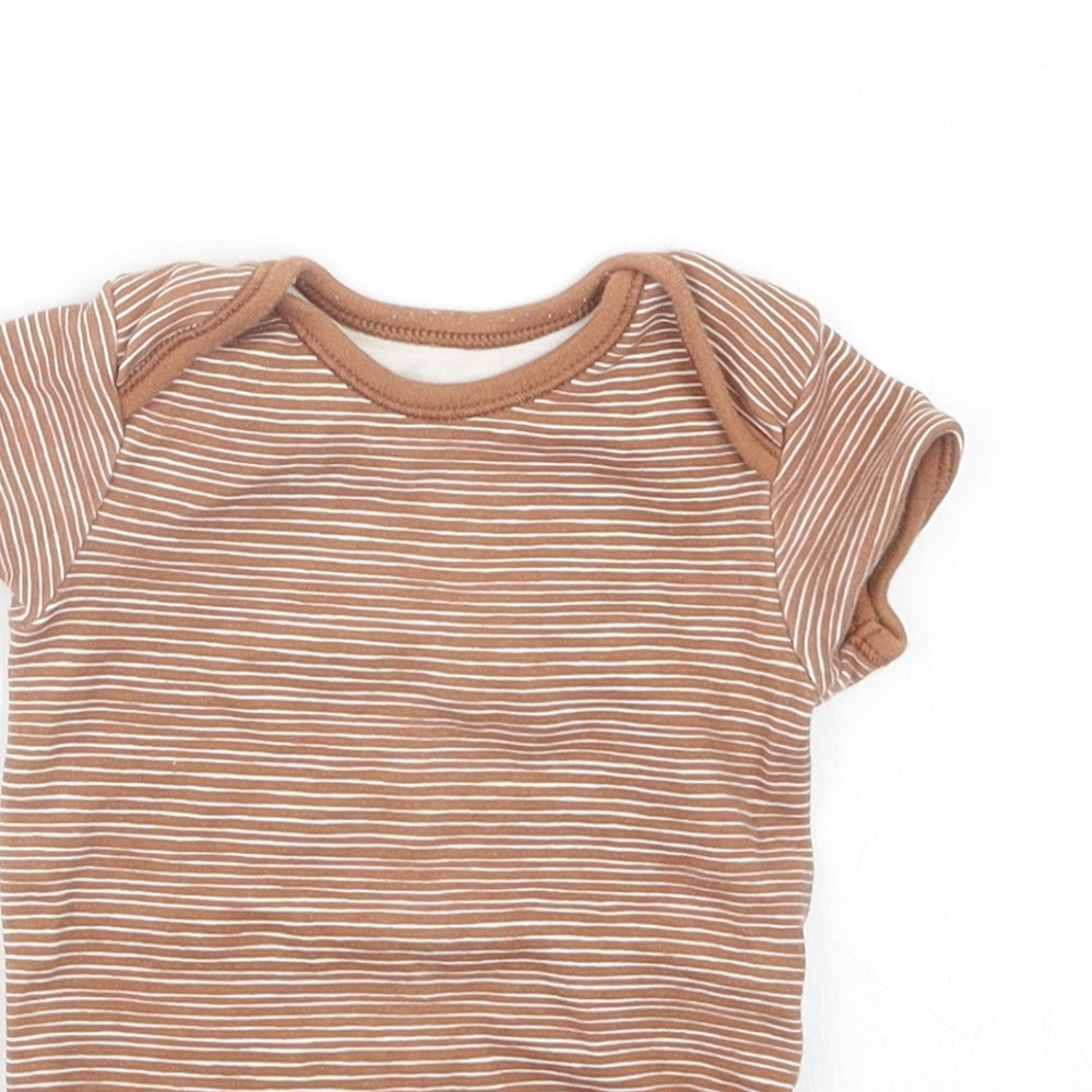 George Boys Brown Striped  Babygrow One-Piece Size 6-9 Months