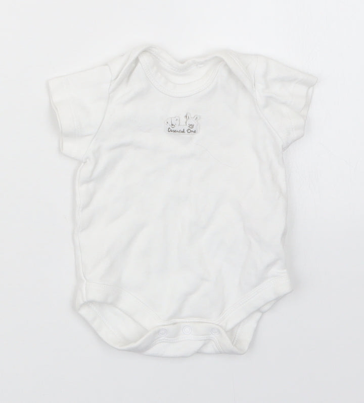 The Essential One Baby White Babygrow One-Piece Size 0-3 Months