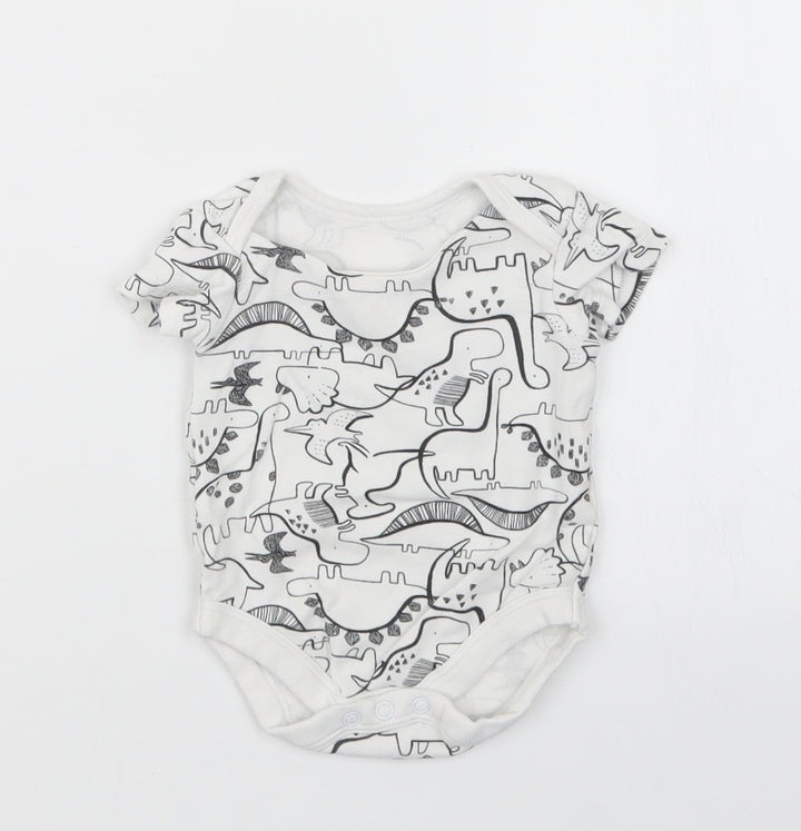 TU Boys White Geometric Babygrow One-Piece Size 0-3 Months