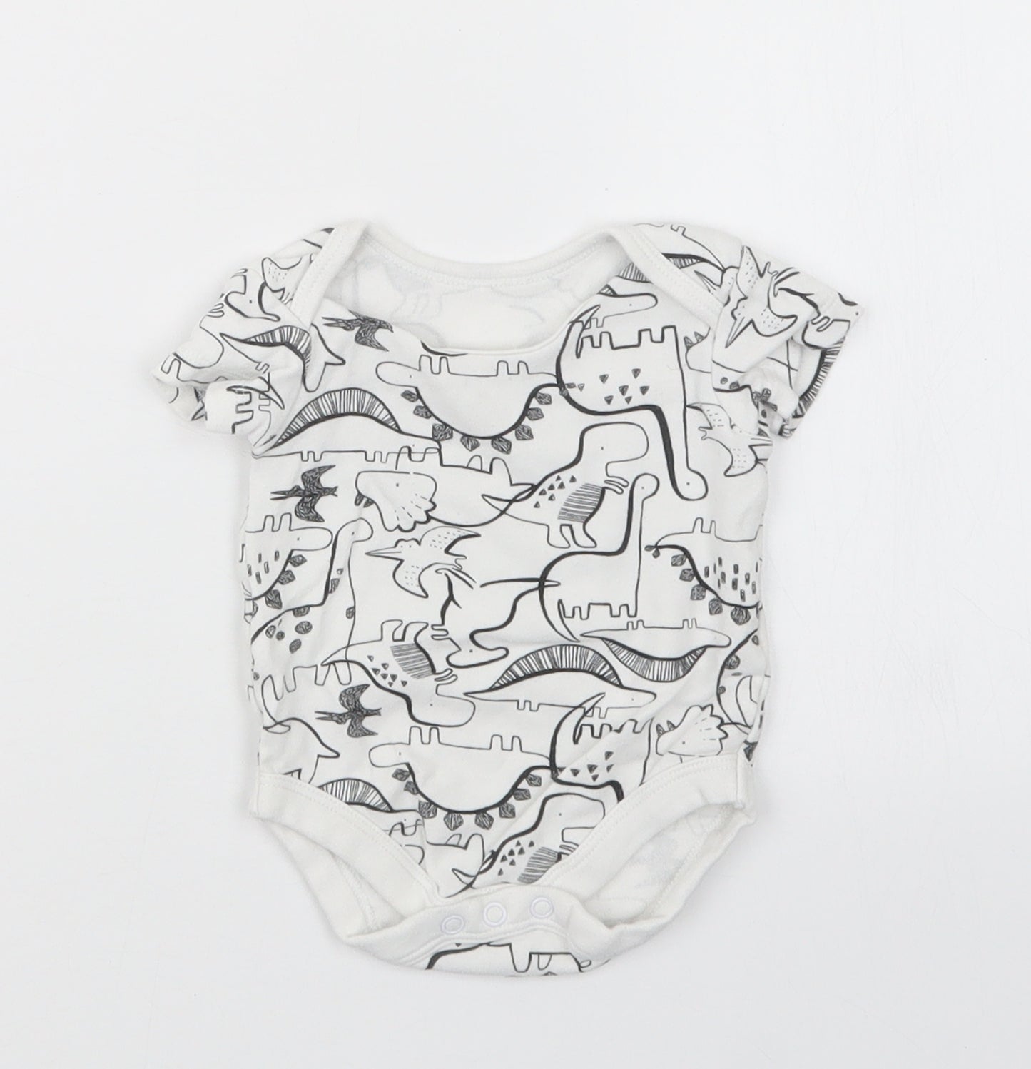 TU Boys White Geometric  Babygrow One-Piece Size 0-3 Months