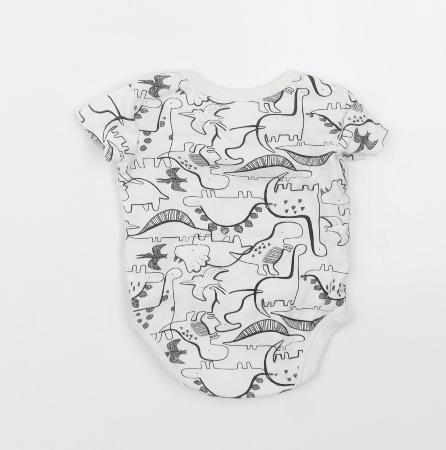 TU Boys White Geometric  Babygrow One-Piece Size 0-3 Months