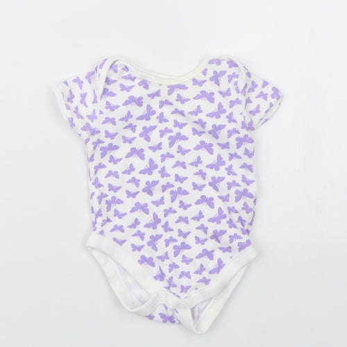 George Girls Purple Geometric  Babygrow One-Piece Size 3-6 Months