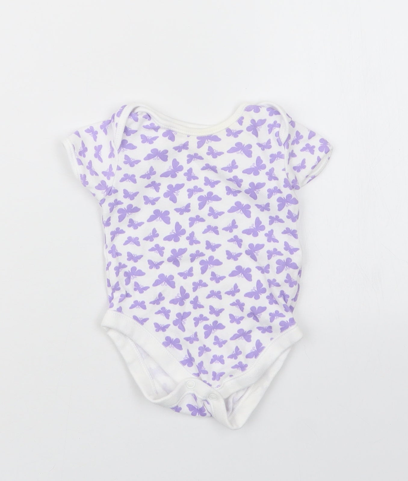 George Girls Purple Geometric  Babygrow One-Piece Size 3-6 Months