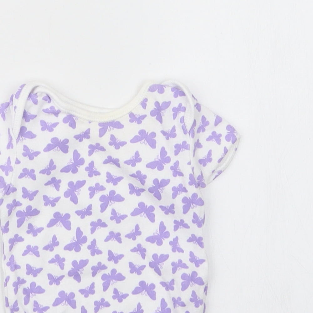George Girls Purple Geometric  Babygrow One-Piece Size 3-6 Months