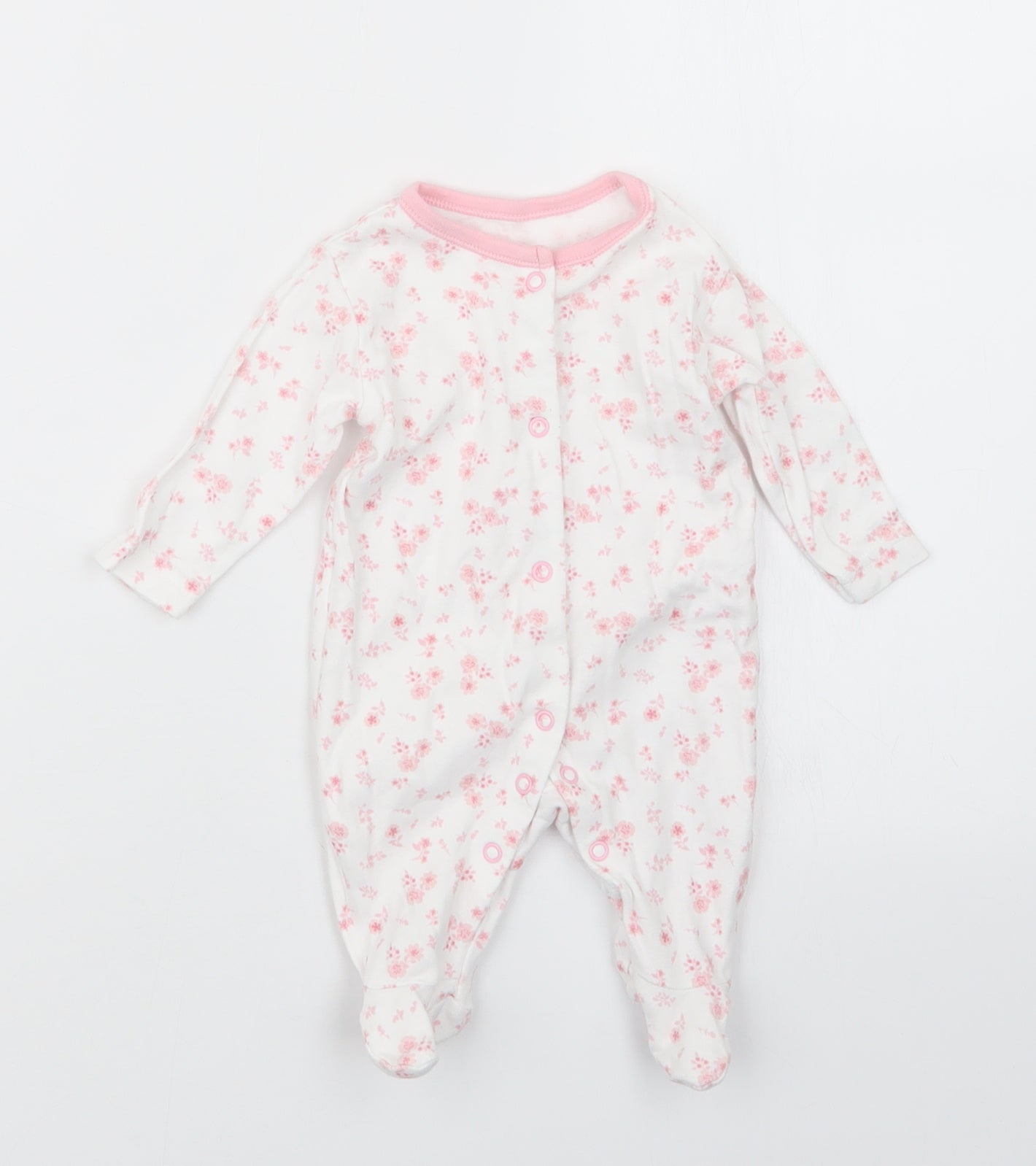 George Girls Pink Floral  Babydoll One Piece Size Newborn