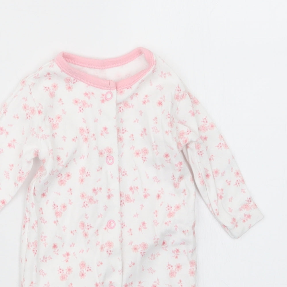 George Girls Pink Floral  Babydoll One Piece Size Newborn