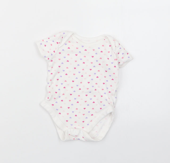 George Girls White Geometric  Babygrow One-Piece Size 3-6 Months