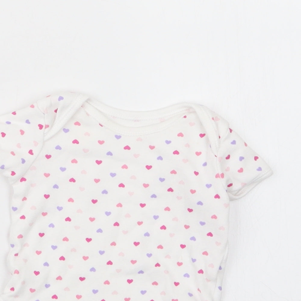George Girls White Geometric  Babygrow One-Piece Size 3-6 Months