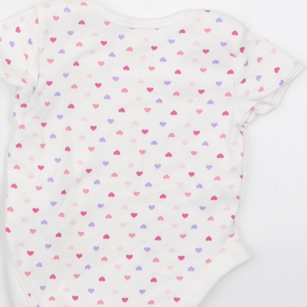 George Girls White Geometric  Babygrow One-Piece Size 3-6 Months