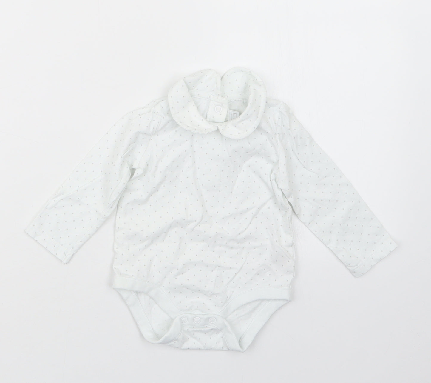 the little white company Baby White Polka Dot  Babygrow One-Piece Size 3-6 Months