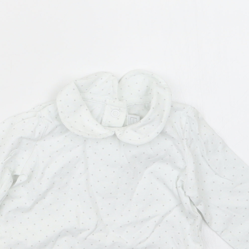 the little white company Baby White Polka Dot  Babygrow One-Piece Size 3-6 Months