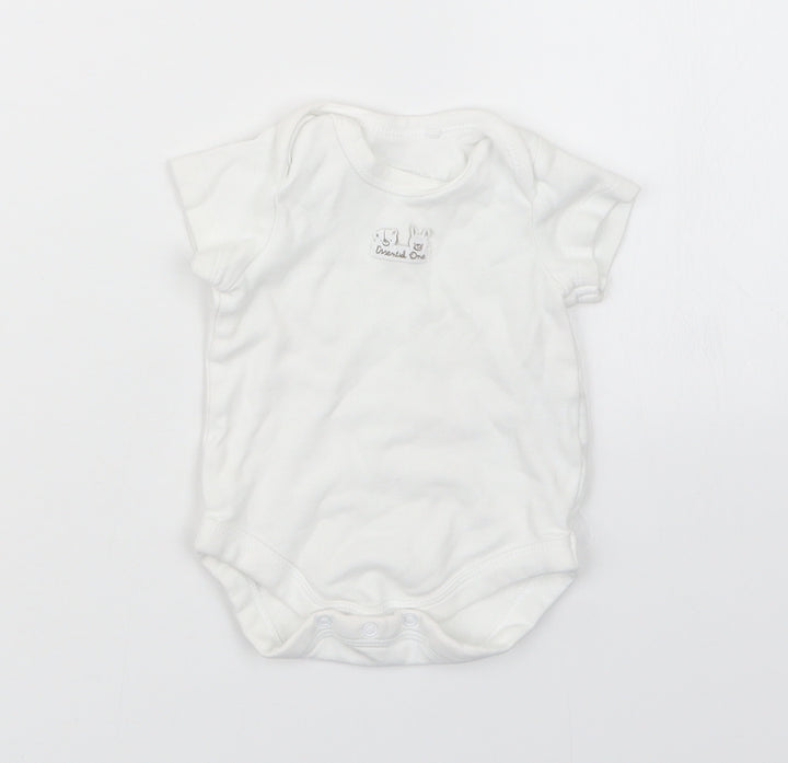 The Essential One Baby White Babygrow One-Piece Size 0-3 Months