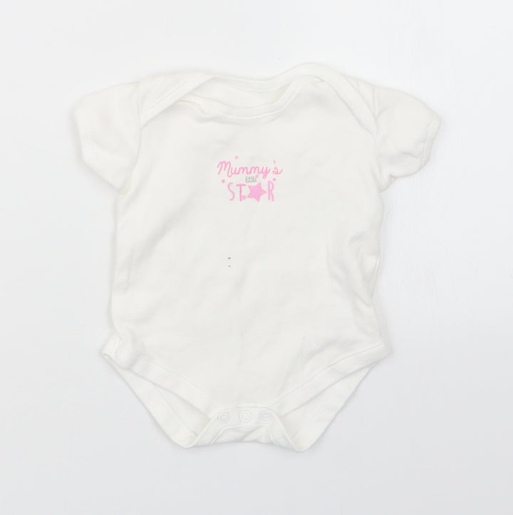Matalan Girls White   Babygrow One-Piece Size 3-6 Months
