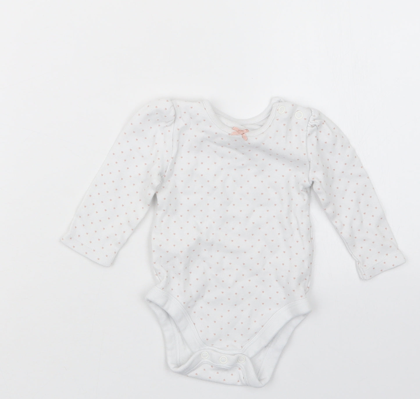 George Girls White Polka Dot  Babygrow One-Piece Size 6-9 Months