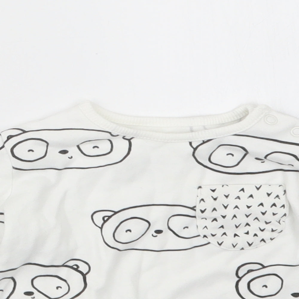 George Baby White Geometric  Pullover Jumper Size 6-9 Months