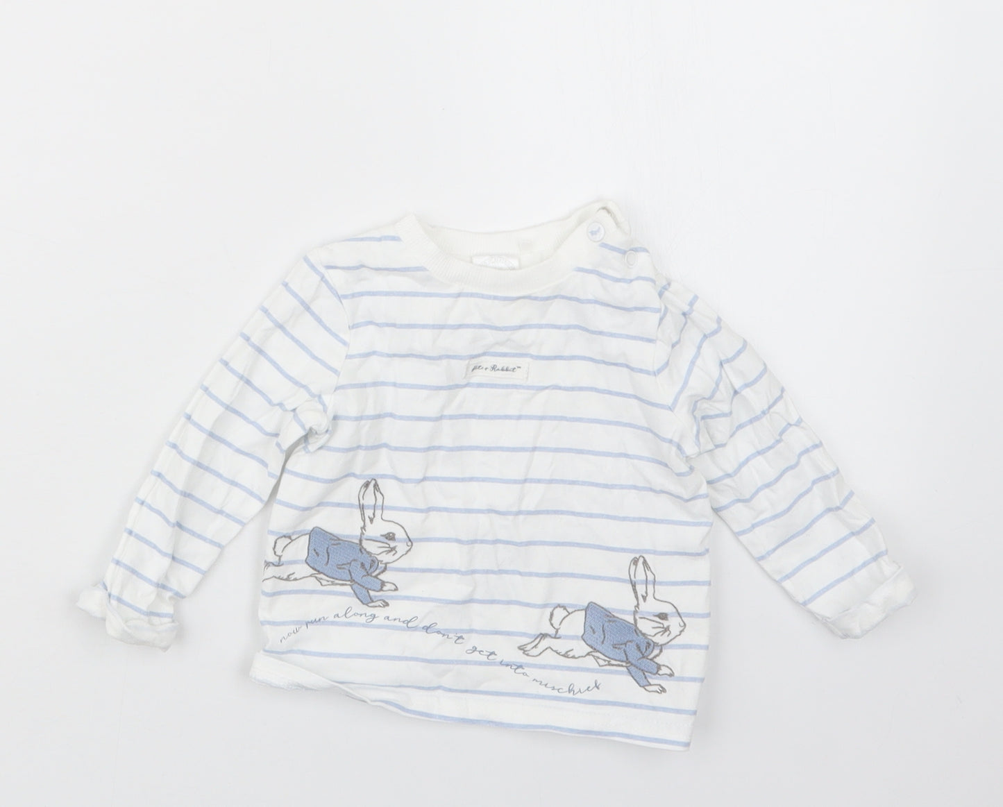 TU Baby Blue Striped  Basic T-Shirt Size 6-9 Months  - Peter Rabbit
