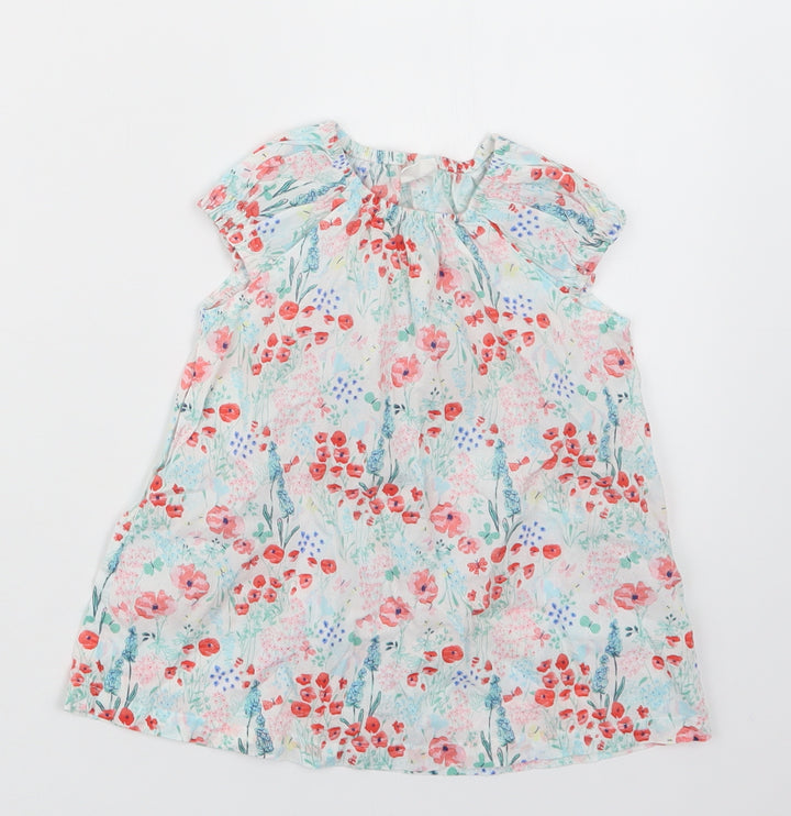 H&M Girls Red Floral  T-Shirt Dress  Size 3-6 Months