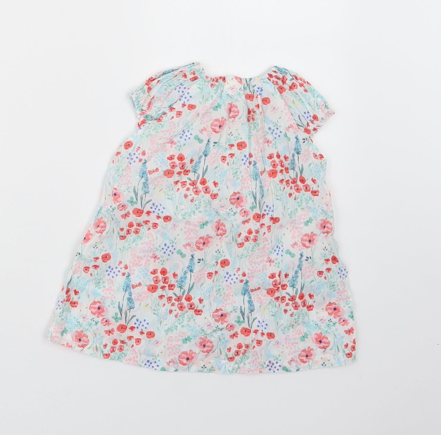 H&M Girls Red Floral  T-Shirt Dress  Size 3-6 Months