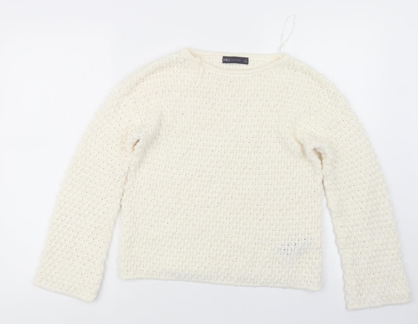 Marks and Spencer Womens Ivory  Knit Pullover Jumper Size XS