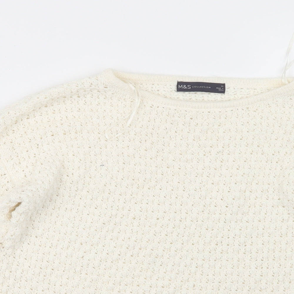 Marks and Spencer Womens Ivory  Knit Pullover Jumper Size XS