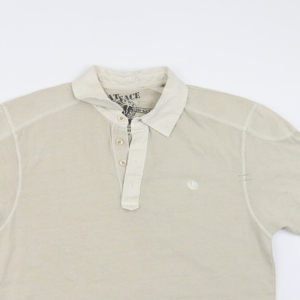 Fat Face Mens Beige    Polo Size S