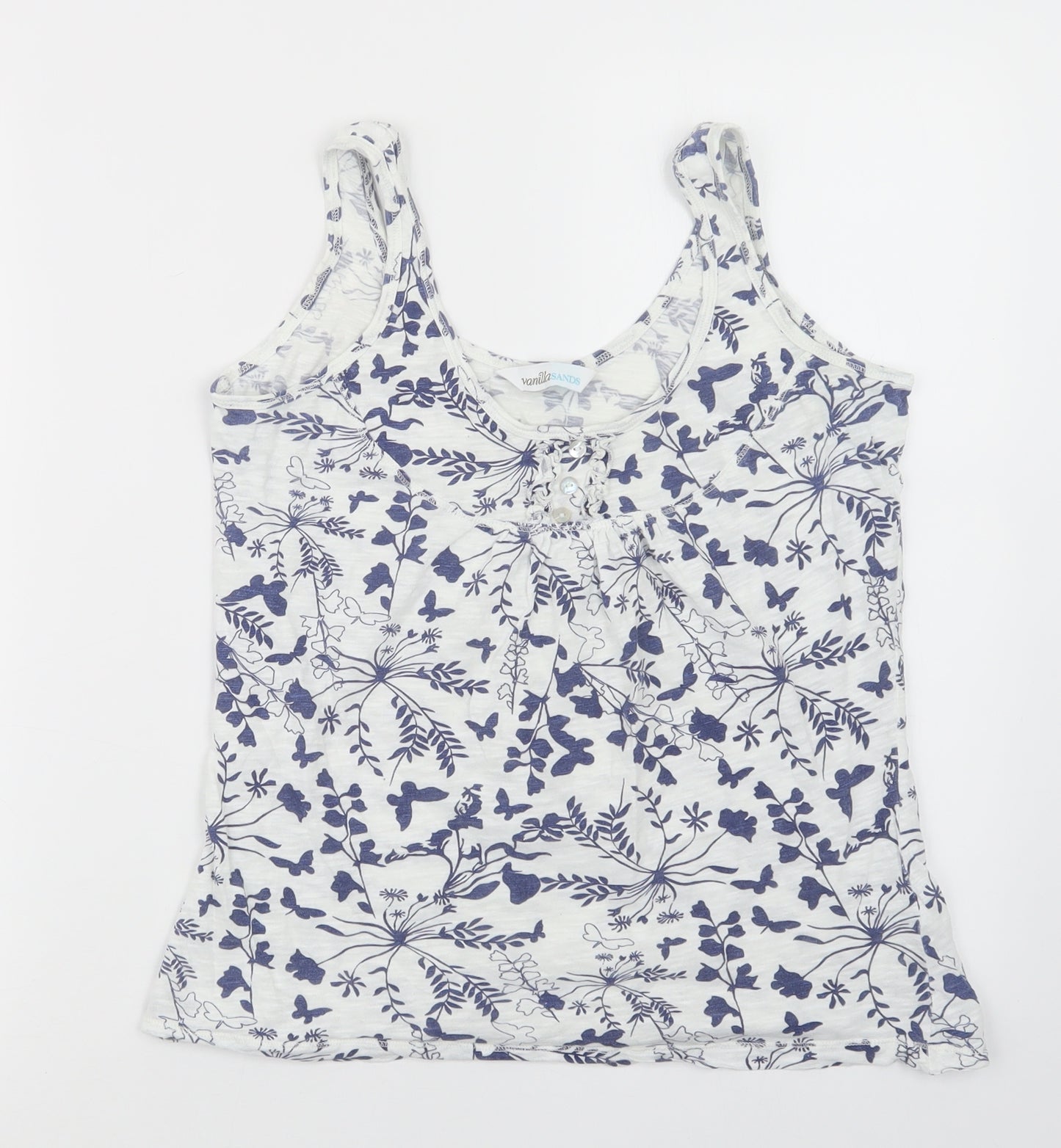 BHS Womens Blue Geometric  Camisole T-Shirt Size 14