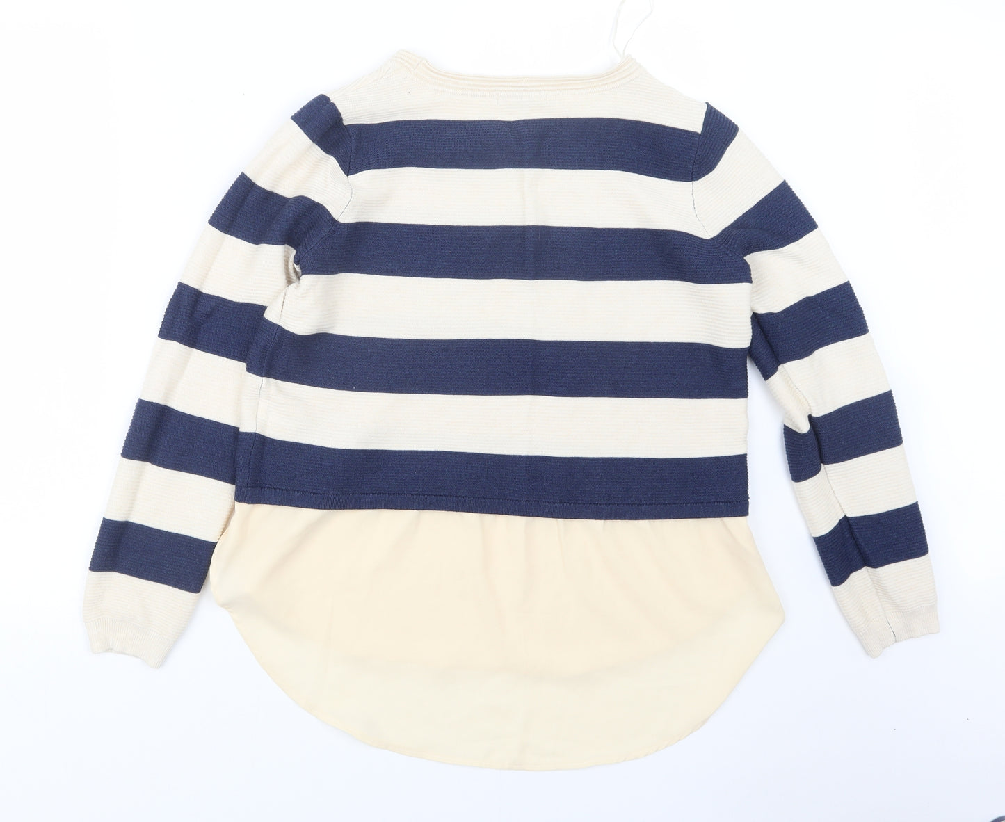 TU Womens Blue Striped Knit Pullover Jumper Size 14