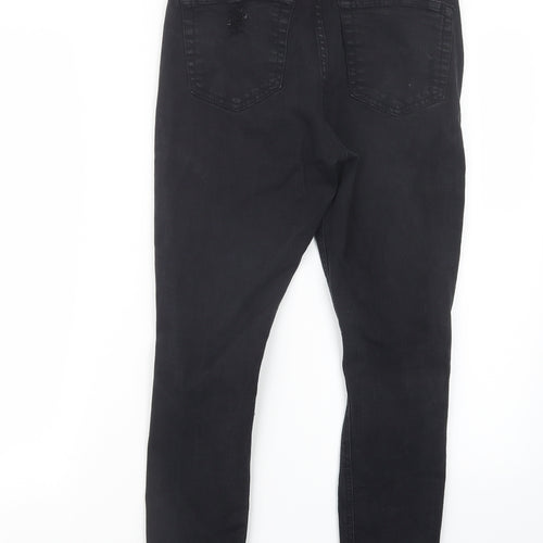 Topshop Womens Black  Denim Straight Jeans Size 27 in L24 in
