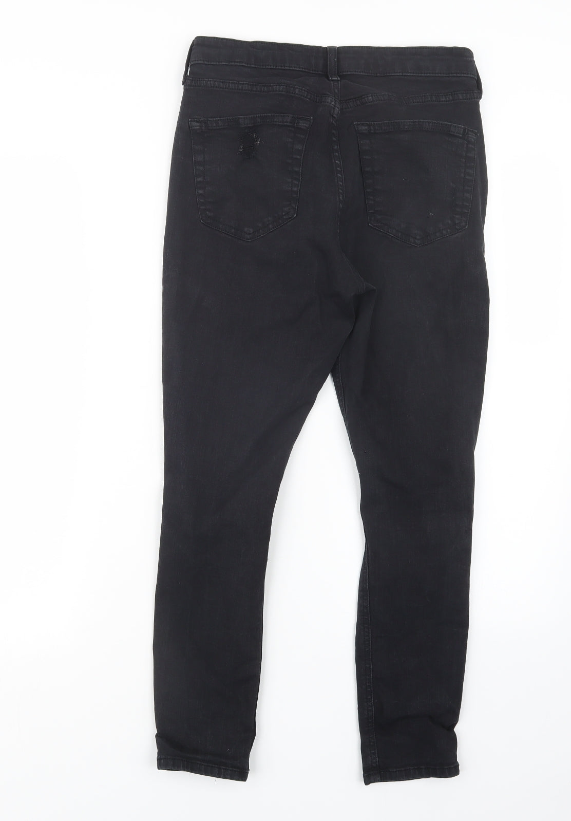 Topshop Womens Black  Denim Straight Jeans Size 27 in L24 in