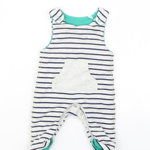 BHS Boys Grey Striped  Dungaree Outfit/Set Size Newborn