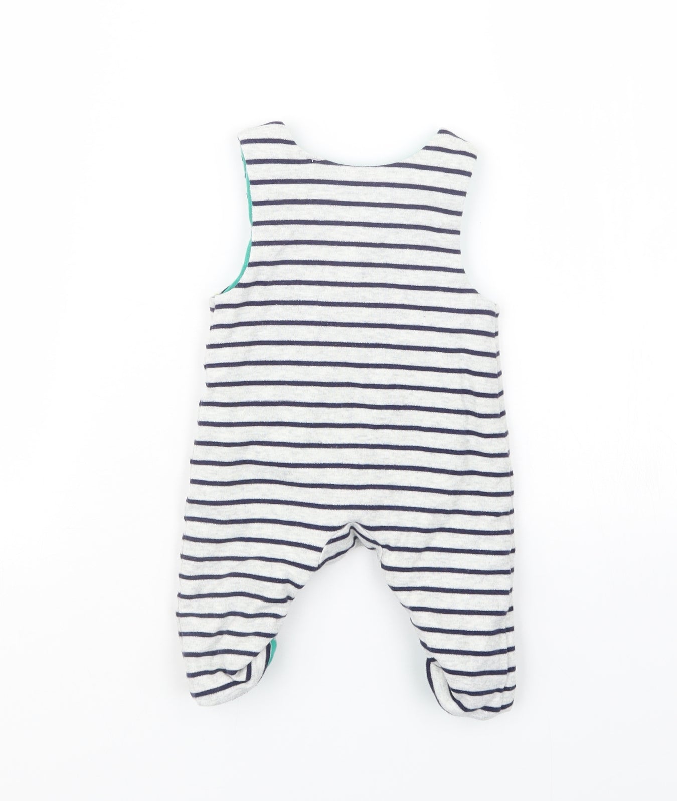 BHS Boys Grey Striped  Dungaree Outfit/Set Size Newborn